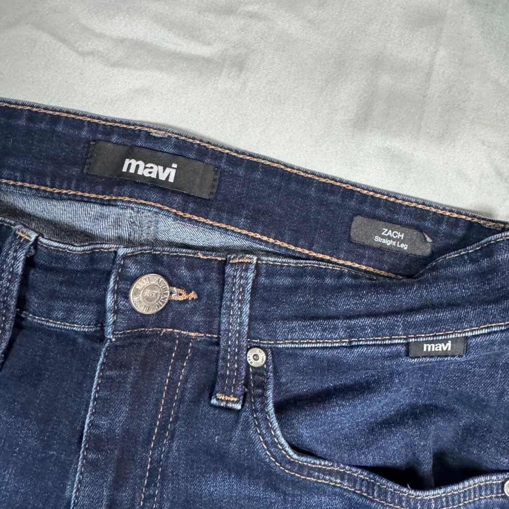 Mavi Zach Straight Leg Mens Jeans Dark Wash Indigo Blue 30x32 (29x30) Stretch - Picture 4 of 11
